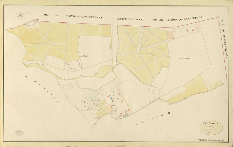 Saint-Pierre-du-Bosguérard. Section A _ de la Mésangère _ 1re de 2 Feuilles