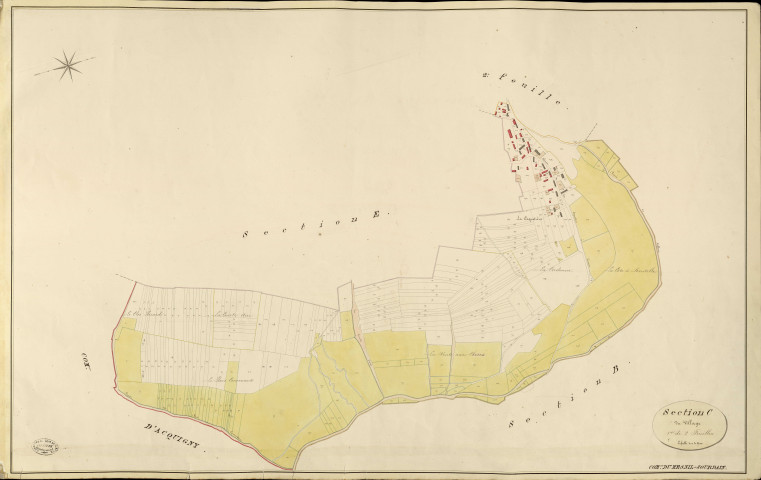 Mesnil-Jourdain (Le). Section C _ du Village _ 1re de 2 Feuilles