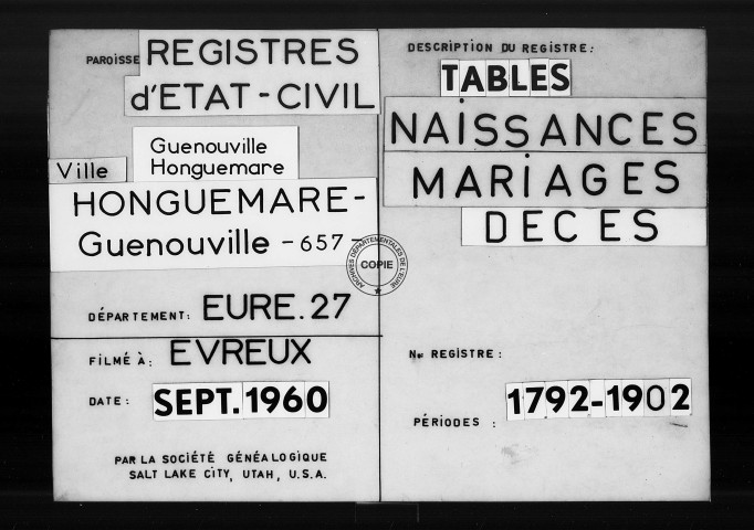 Tables (1792-1902)