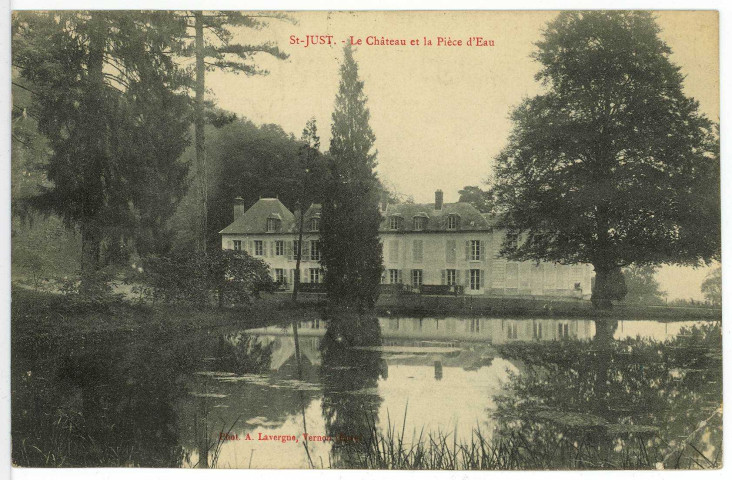 Saint-Just. Le Château et la Pièce d'eau.