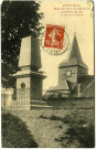Guitry. Monument élevé à la mémoire des combattants de 1870 et vue sur le Clocher.