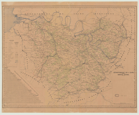 Carte routière du département de l'Eure