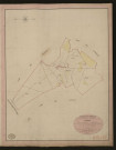 Noyers-près-Vesly (Les). Tableau d'assemblage du Plan Parcellaire de la Commune de Noyers. _ Canton de Gisors - Andelys - Eure. _ Terminé sur le terrain le 4 mai 1840, sous l'administration de M. de Monicault, Préfet - M. Royaucourt, Maire et sous la direction de M. Garnier, Directeur des Contributions directes. _ M. Le Fébure, Géomètre en Chef. _ Par M. Depoilly, Géomètre de 1re classe