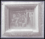 Tableau « la Naissance de Saint-Jean-Baptiste » de l'École de Giotto exposé au musée du Louvre de Paris (Seine).