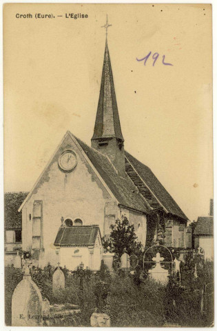 Croth. L'Eglise et Pont sur l'Eure.