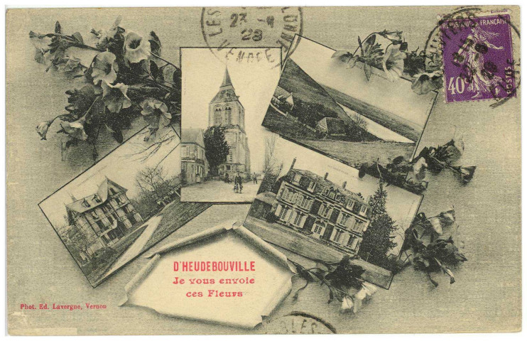 Heudebouville. Carte souvenir.