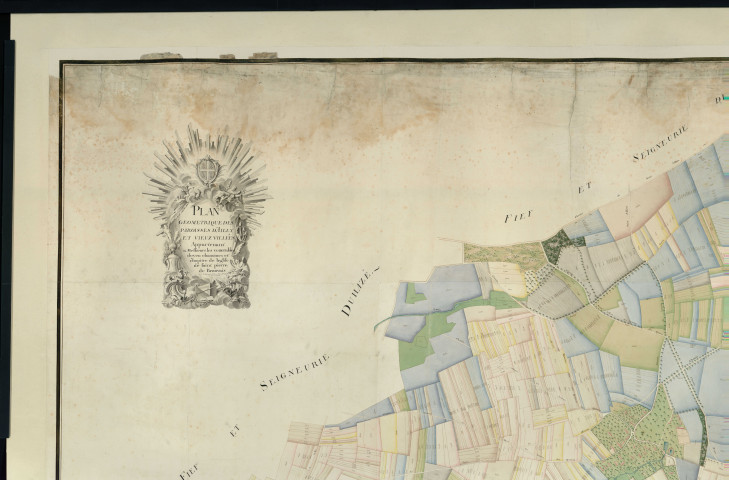 Ailly - "Plan géométrique des paroisses d'Ailly et Vieux Villées appartenant à Mrs du Chapitre de Beauvais". *