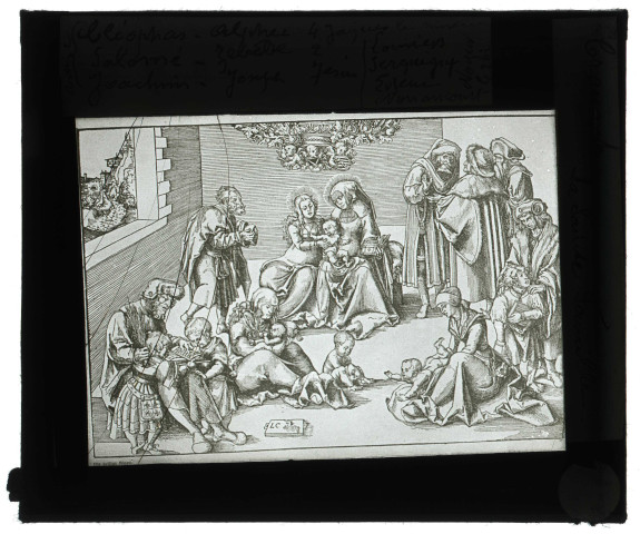 Gravure de Lucas Cranach « La Sainte Famille ».