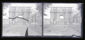 Arc de triomphe de Constantin, extrémité sud de la Via Sacra de Rome (Italie).