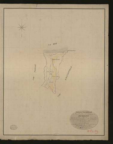 Fiquefleur. Tableau d'assemblage _ du Plan Parcellaire de la Commune de Fiquefleur _ Canton de Beuzeville - Pontaudemer - Eure. _ Terminé sur le terrain le 31 novembre 1833, sous l'administration de M. A Passy, Préfet _ M. Lachey, maire _ en sous la Direction de M. Marel, Directeur des Contributions directes. _ M. Le Fébure, Géomètre en Chef. _ Par M. Lenglet, Géomètre de 1re classe.