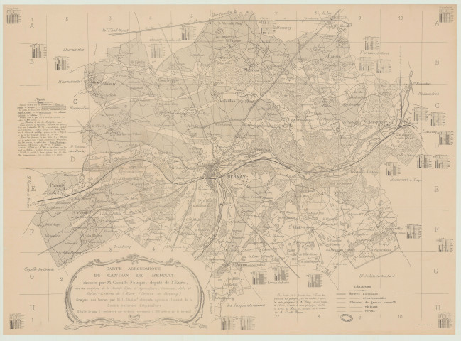Carte agronomique des cantons de l'arrondissement de Bernay Bernay