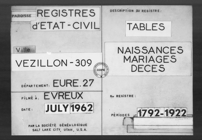 Tables (1792-1902)