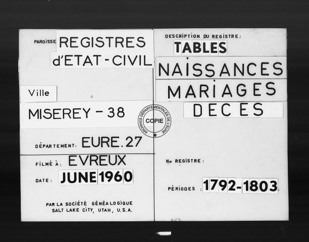 Tables (1792-1902)