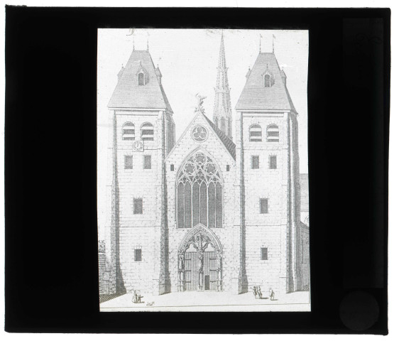 Collégiale Notre-Dame de l'Assomption d'Écouis (Eure), façade d'après la gravure de M????????????