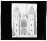 Collégiale Notre-Dame de l'Assomption d'Écouis (Eure), façade d'après la gravure de M????????????