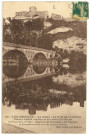 Andelys (Les). La Seine - Le Pont de Louviers. Château Gaillard, construit en une année (1197-1198) par Richard-Coeur-de-Lion. Marguerite de Bourgogne y fut enfermée et étranglée ensuite avec ses propres cheveux.