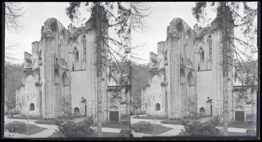 Ruines et vestiges de l'abbaye Notre-Dame de Fontenelle de Saint-Wandrille-Rançon (Seine-Maritime).