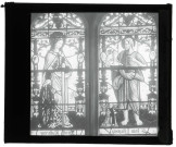 Église de Sainte-Croix-sur-Aizier (Eure), vitraux de Saint-Jean-Baptiste et Sainte-Catherine.
