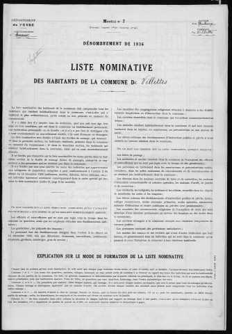 VILLETTES 1936