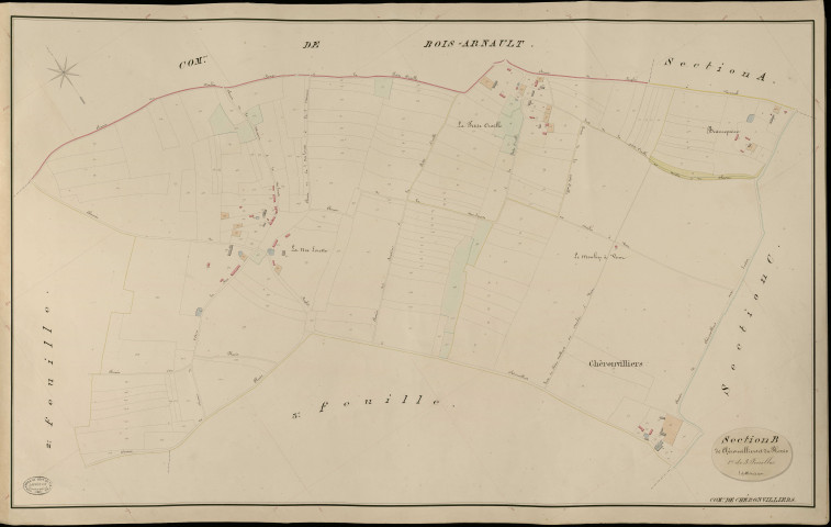 Chéronvilliers. Section B _ de Chérouvilliers et du Plessis _ 1re de 3 Feuilles