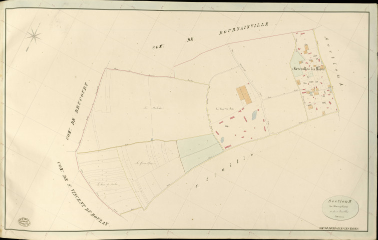 Faverolles-les-Mares. Section B _ des Mares pilantes _ 1re de 2 Feuilles