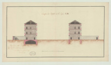 Evreux _Hospice rue Saint-Louis. Projet 3 _ " Dépôt de mendicité et l'hospice " .
