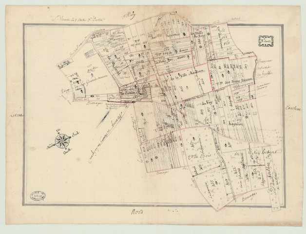 Saint-Vincent-des-Bois - Plans de la paroisse en deux atlas de 3 feuilles chacun. *