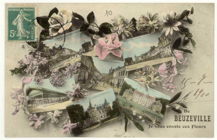 Beuzeville. De Beuzeville, Je vous envoie ces Fleurs.