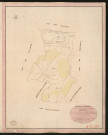Perruel. Tableau d'assemblage du Plan Parcellaire de la Commune de Perruel. _ Canton de Fleury-sur-Andelle - Andelys - Eure. _ Terminé sur le terrain le 24 août 1835, sous l'administration de M. A. Passy, Préfet - M. Geullard, Maire et sous la direction de M. Marel, Directeur des Contributions directes. _ M. Le Fébure, Géomètre en Chef. _ Par M. Pizier, Géomètre de 1re classe