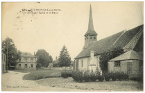 Heudreville-sur-Eure. La place de l'Eglise et la Mairie.