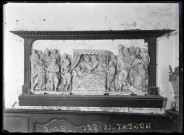 Haut-relief représentant la mort de la Vierge de l'église de Nojeon-le-Sec (Eure).