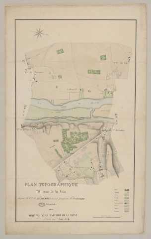 Cours de la Seine de Notre-Dame-De-L'Isle à Saint-Pierre-La-Garenne. - "Plan topographique du cours de la Seine depuis Saint-Pierre-La-Garenne jusqu'au hameau du Goulet. Feuille n°26"