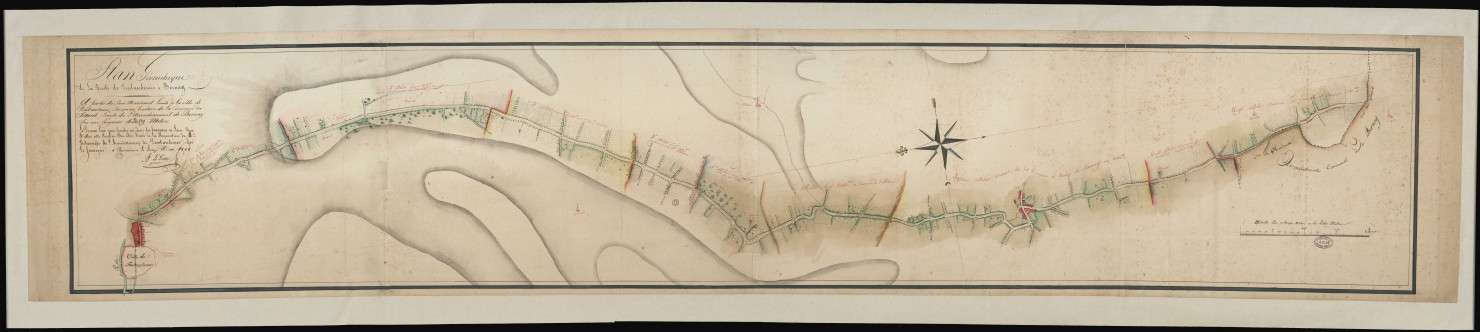 "Plan géométrique de la route de Pont-Audemer à Bernay".