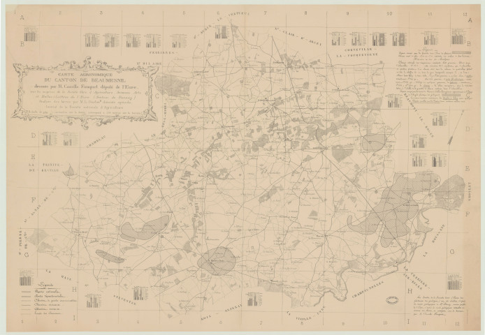Carte agronomique des cantons de l'arrondissement de Bernay Beaumesnil