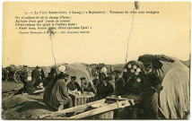 Basse-Normandie. La Foire Sainte-Croix, à Lessay (12 Septembre). - Tonneaux de cidre avec enseignes.