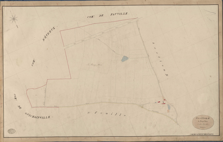 Saint-Aubin-du-Vieil-Evreux. Section A _ de Rouge Mare _ 1re de 2 Feuilles