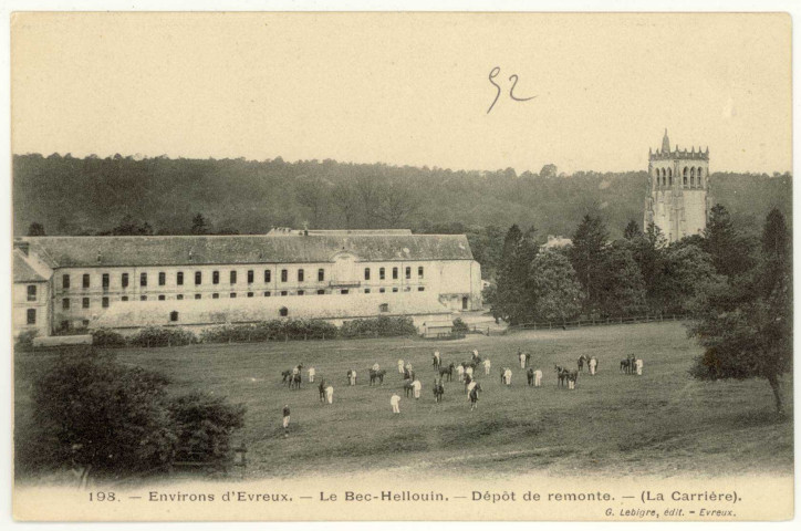 Bec-Hellouin (Le). Dépôt de remonte- (La Carrière).
