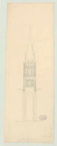 Evreux _Cathédrale. Projet de restauration de la flèche.