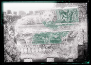 Bas-relief à tête de lion du sanctuaire de Baalbeck (Liban).