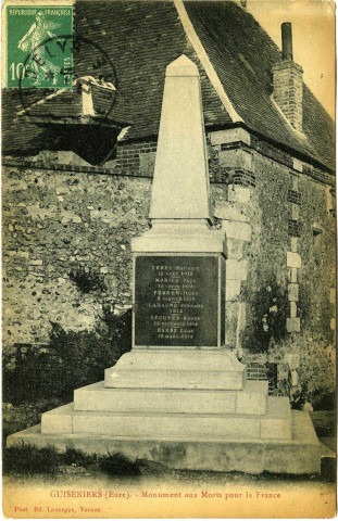 Guiseniers. Monument aux Morts pour la France.