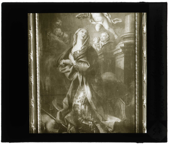 Cathédrale Notre-Dame d'Évreux (Eure), tableau représentant "Sainte-Catherine".