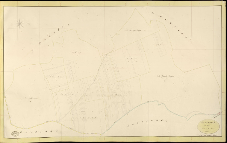 Villettes. Section B _ des Bois _ 1re de 3 Feuilles