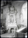 Autel de la Vierge et statue de Saint-Gilles de l'église de Giverville (Eure).