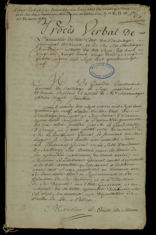 Procès-verbal manuscrit.