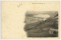 Saint-Pierre-du-Vauvray. La Seine et Pont viaduc des Andelys.