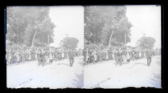 Procession de la Vierge au Monument de Jeanne d'Arc et à la basilique Notre-Dame de Bonsecours (Seine-Maritime).