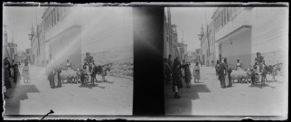 Bergers et leurs moutons dans les rues du Caire (Égypte).