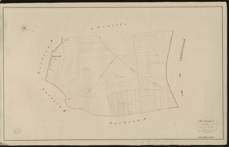 Harcourt. Section C _ des Voies _ 1 re de 2 Feuilles