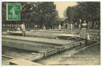 Saint-Denis-le-Ferment. Pisciculture de la Levrière - Bassins pour Alevins.