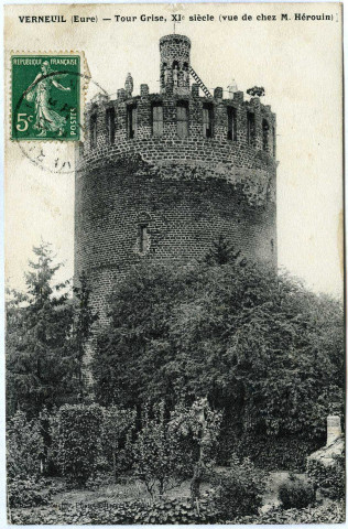 Verneuil-sur-Avre. Tour grise XIe s (vue de chez M Hérouin).